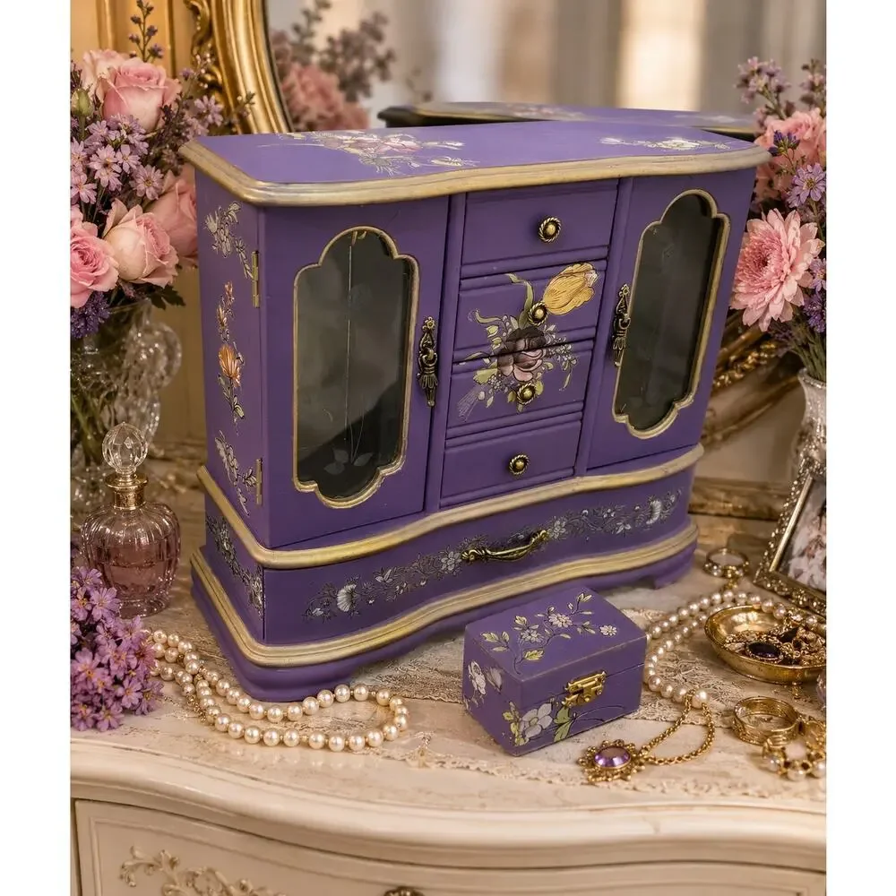 Upcycled Vintage Purple Jewelry Box